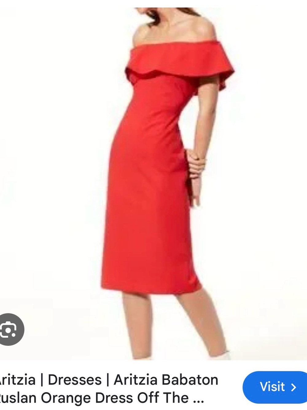 Babaton Red One-Shoulder Ruffle Midi Dress